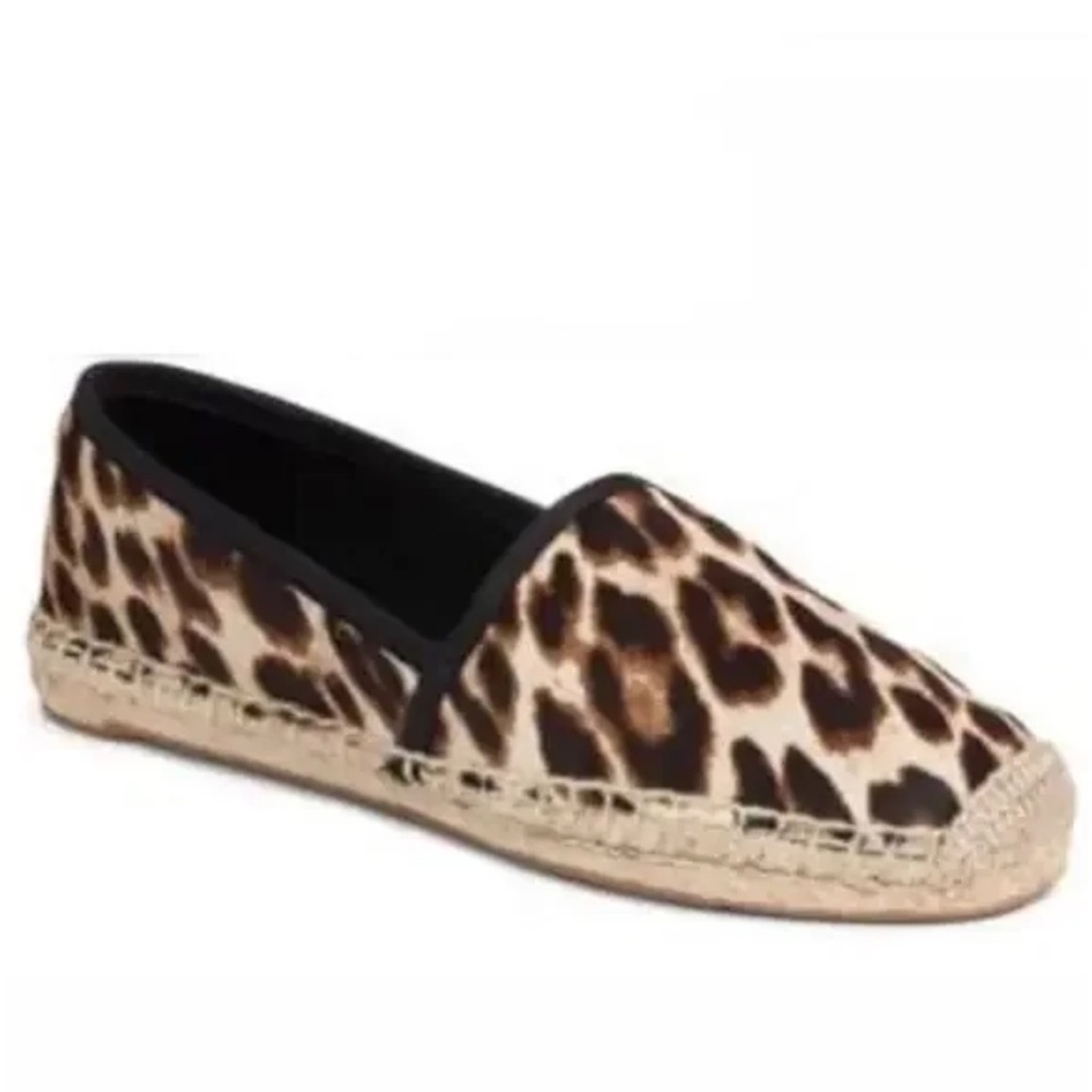 Tory Burch Women’s Leopard-print Calf Hair Espadrilles Flats Size 8